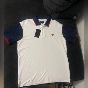 Bad Birdie USA Pique Golf Polo Shirt White Navy Red Men Sizes NWT